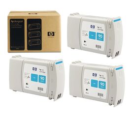 Картридж HP 90 голубой 3-pack 400 ml, C5083A, фото 
