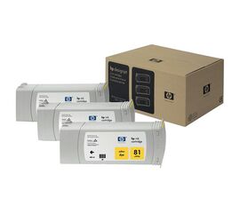 Картридж HP 81 желтый 3-pack 680-ml, C5069A, фото 