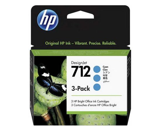 Картридж HP 712 голубой 29 ml 3-Pack, 3ED77A, фото 