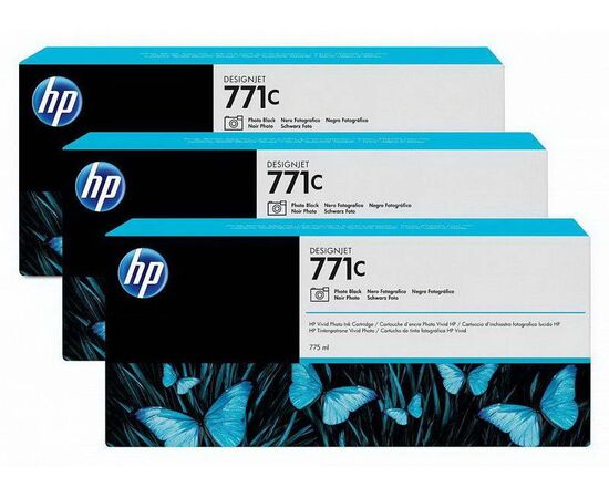 Картридж HP 3-pack 771C photo черный, B6Y37A, фото 