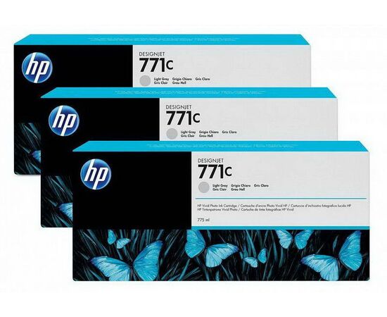Картридж HP 3-pack 771C light gray, B6Y38A, фото 