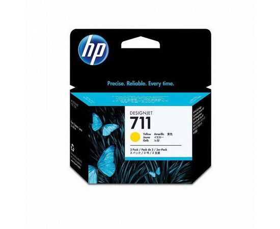 Картридж HP 711 3-pack желтый, CZ136A, фото 