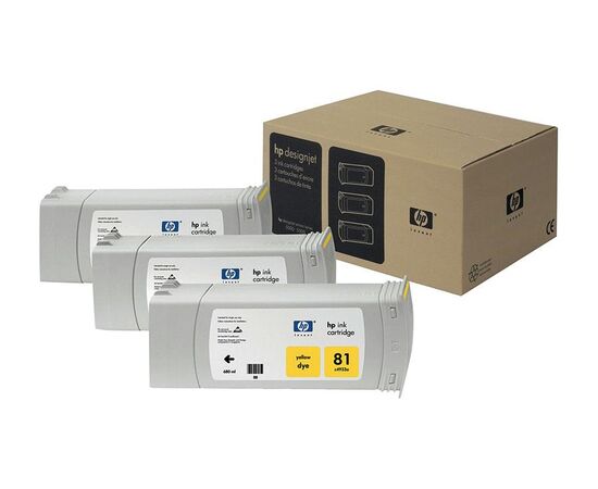 Картридж HP 81 желтый 3-pack 680-ml, C5069A, фото 