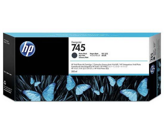 Картридж HP 745 Matte черный 300 ml, F9K05A, фото 