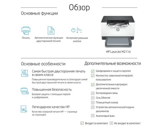Принтер HP LaserJet M211d A4 Duplex 9YF82A, фото , изображение 9
