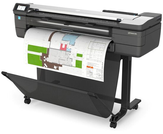 Многофункциональный широкоформатный принтер HP DesignJet T830 36", цветная печать, копирование, сканирование, A0, Ethernet, Wi-Fi, F9A30D, фото , изображение 3
