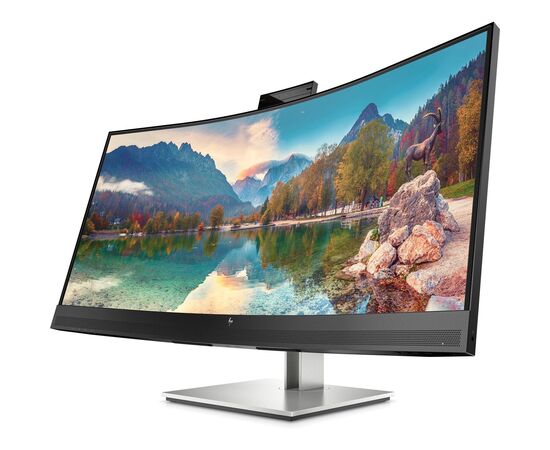 Изогнутый монитор для видеоконференций HP E34m G4 34" WQHD VA, 21:9, 3440x1440, Webcam, Speakers, USB-C (65W PD), DP+HDMI, RJ45, Tilt, Swivel, Height, 40Z26AA, фото , изображение 3