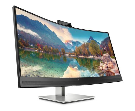 Изогнутый монитор для видеоконференций HP E34m G4 34" WQHD VA, 21:9, 3440x1440, Webcam, Speakers, USB-C (65W PD), DP+HDMI, RJ45, Tilt, Swivel, Height, 40Z26AA, фото , изображение 2