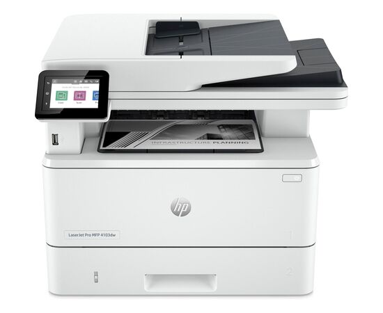 Многофункциональный лазерный принтер HP LaserJet Pro 4103dw, черно-белая печать, A4, Wi-Fi, Ethernet, Duplex, 2Z627A, фото 